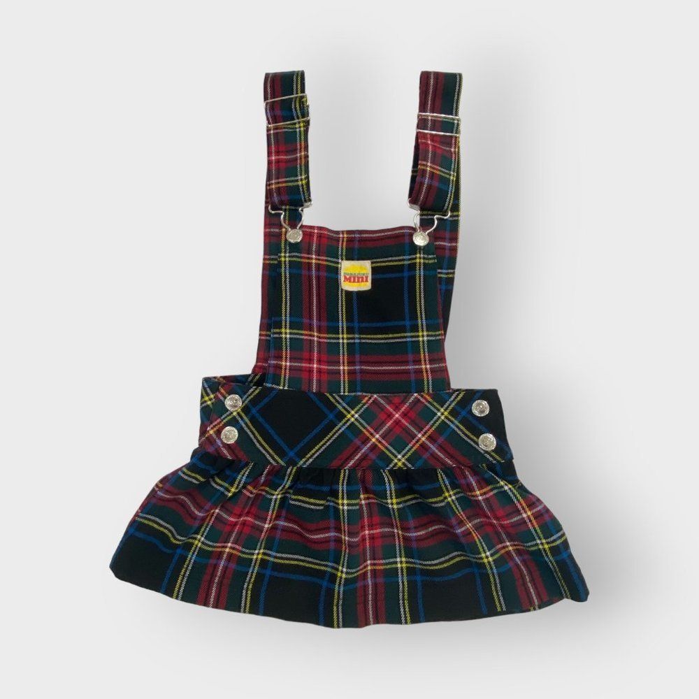 Harajuku Mini Baby Girl Jumper Skirt | 2T | Plaid Tartan | Adj Straps Punk Goth